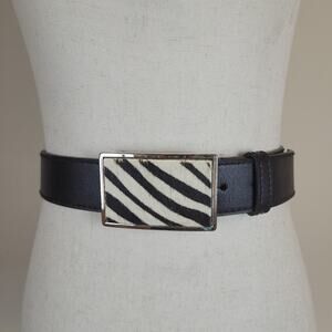 Calvin Klein Black and White Zebra Print Belt